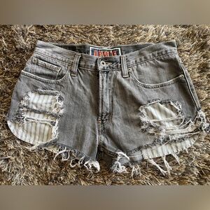 Levi's Gray Denim Distressed Shorts